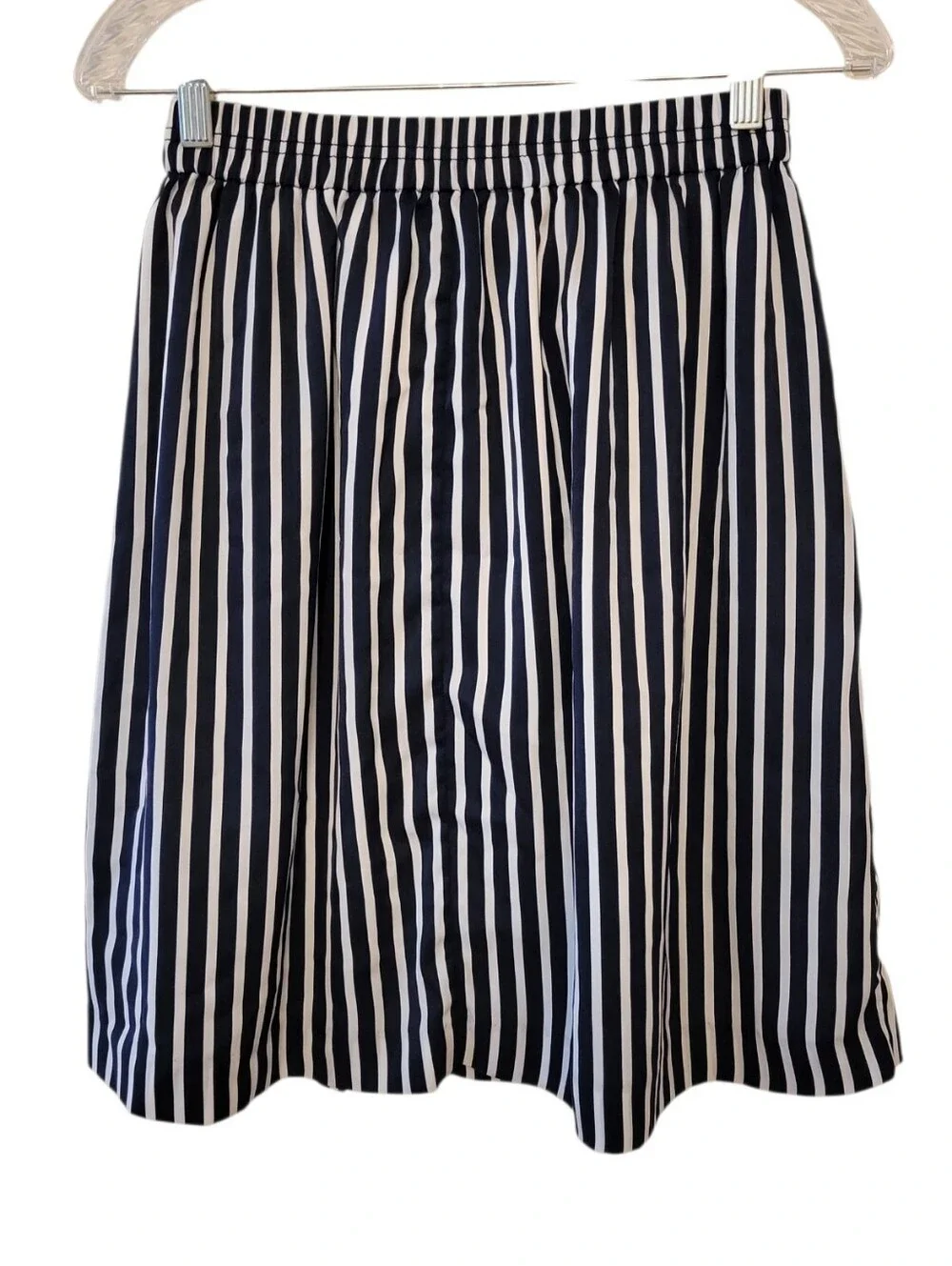 J. Crew Mercantile Dark Blue & White Stripe Nautical Skirt Size Small